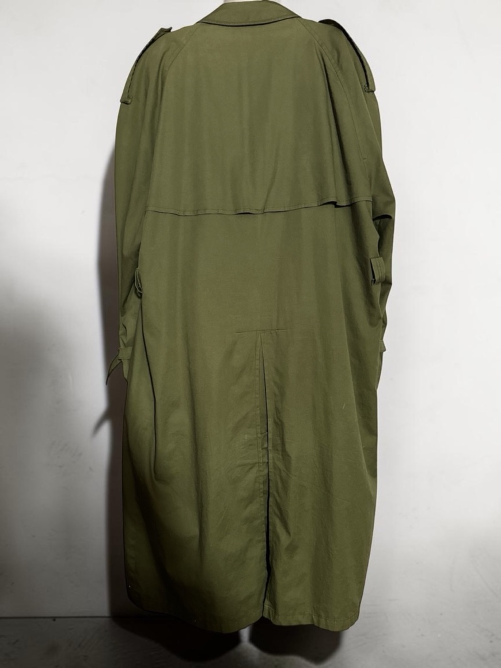 Christian Dior Men's Olive Green Double-Breasted Trench Coat w/ Lining Size 42R - Picture 6 of 8